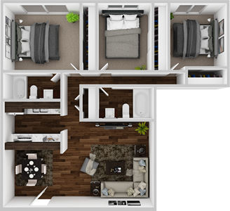 The Pinnacle - 3 Bedroom / 2 Bath - 1,456 Sq.Ft.* 